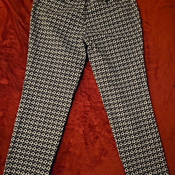 NWOT CYNTHIA ROWLEY PANTS BLACK KHAKI & WHITE SZ 6 - Picture 2 of 3